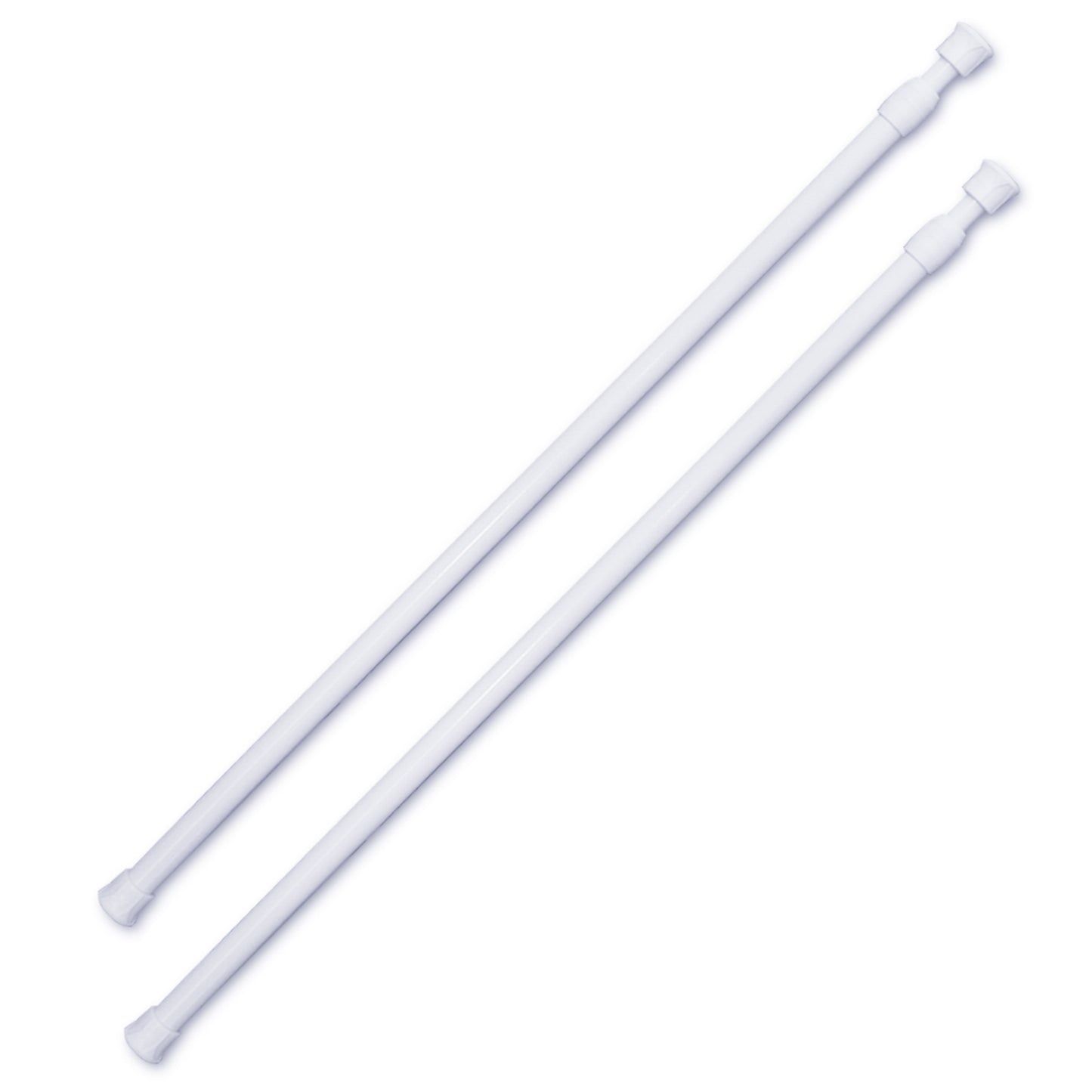Tringle à rideau extensible réglable à ressort, lot de 2, blanc, 18 cm à 100 cm
