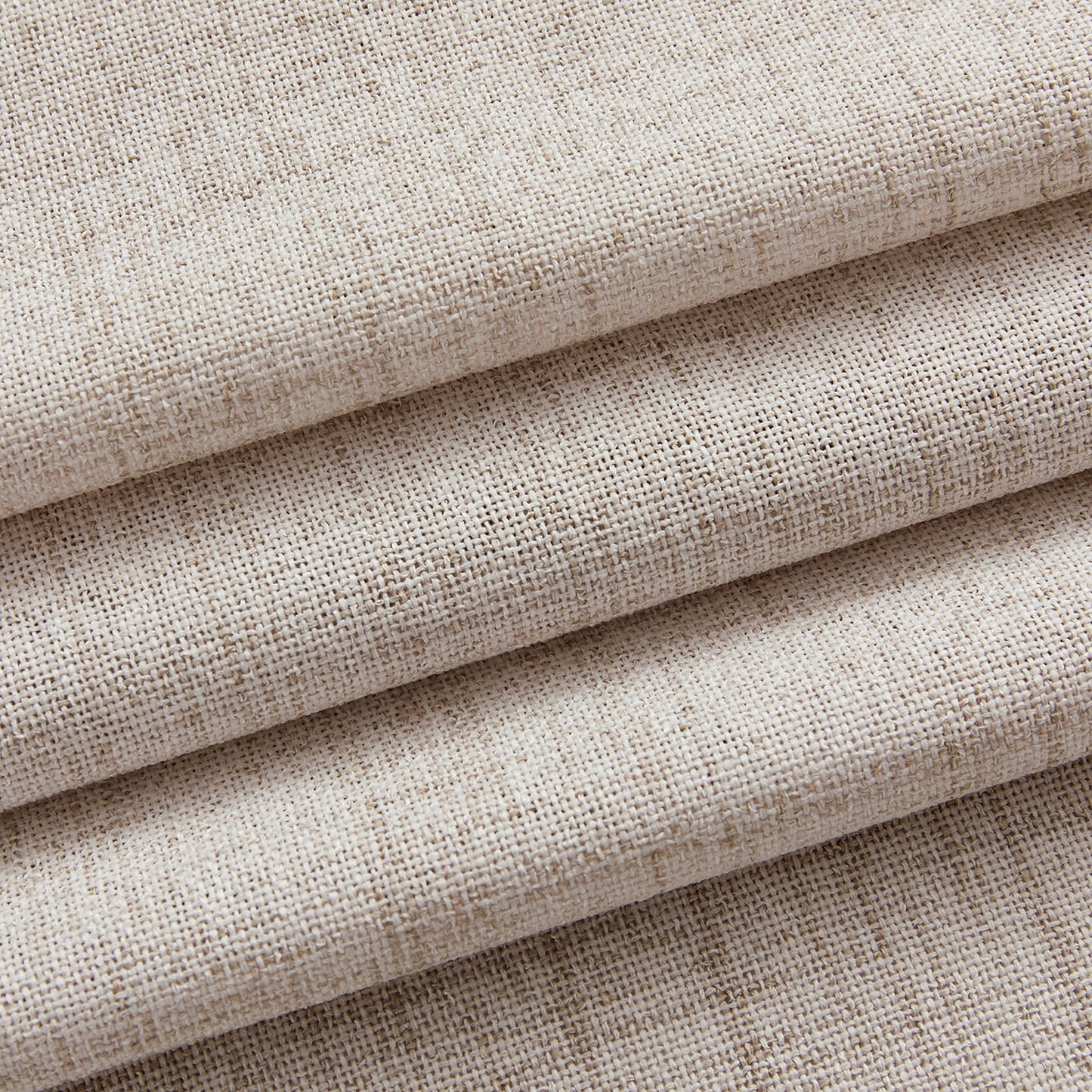 Set of 2 linen-look curtains with rod pocket and back tab in natural