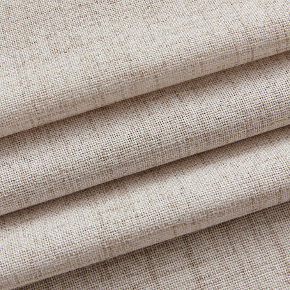 Set of 2 linen-look curtains with rod pocket and back tab in natural