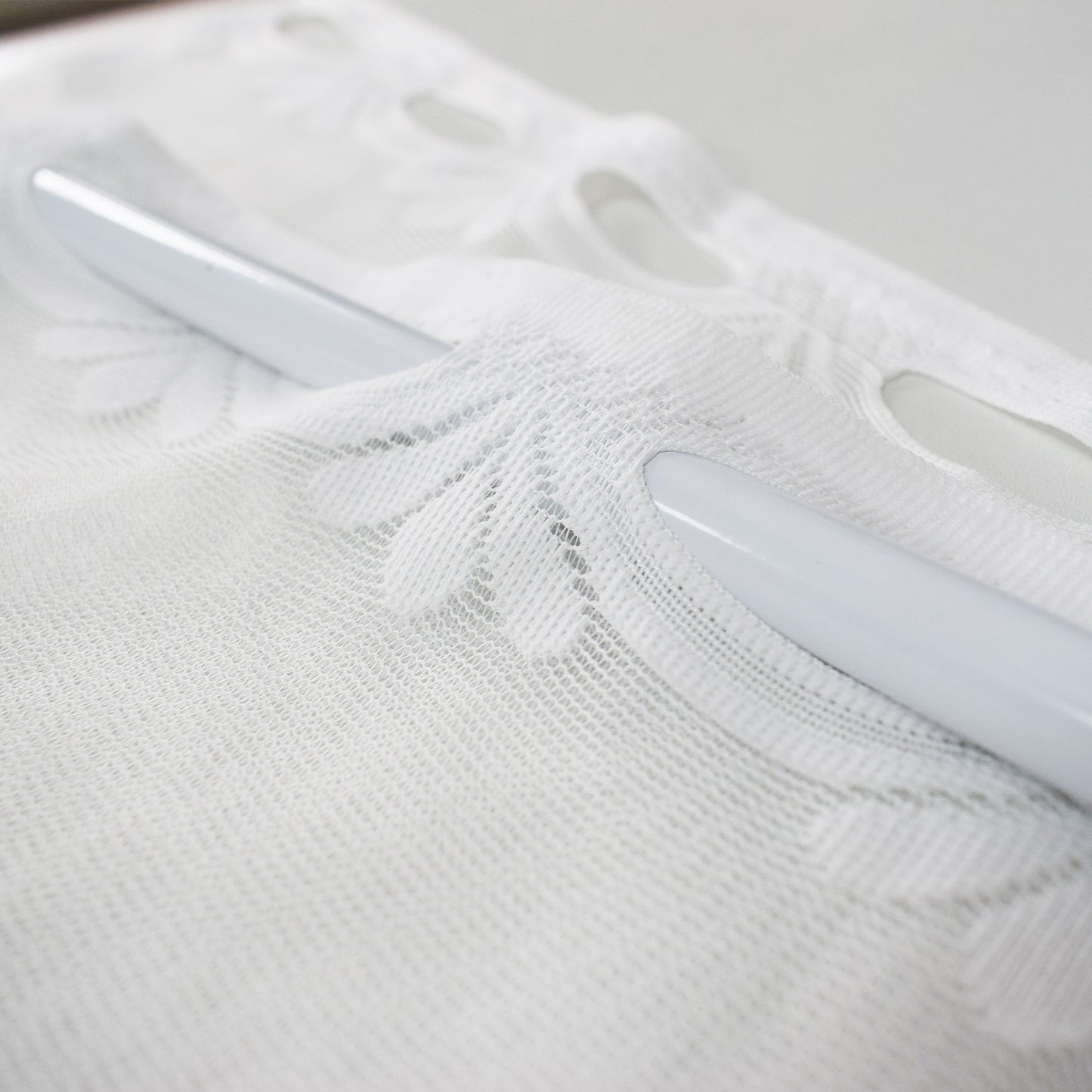 Floral Lace Door Short Curtains, 1 Panel, White, 105x100cm/155x100cm