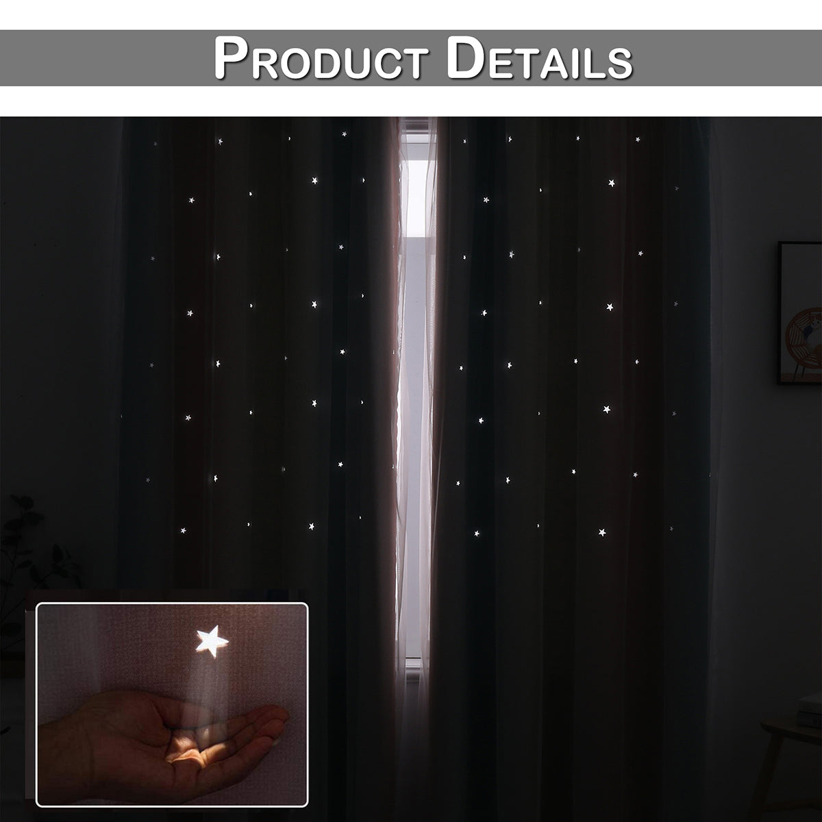 Double-Layer Princess Blackout Curtains, 1 Panel, Pink, 130x160cm/130x215cm/130x243cm