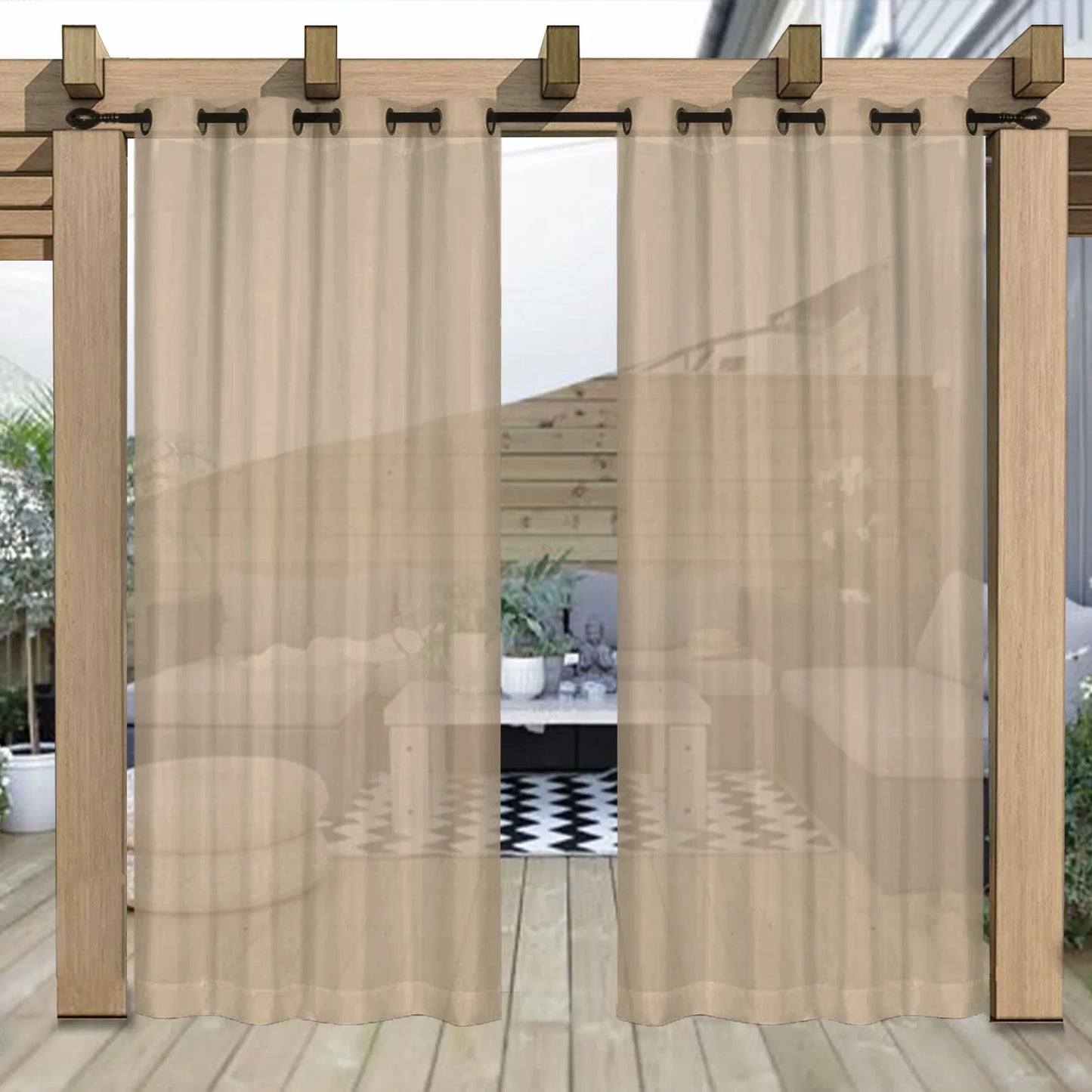 Wasserabweisende Outdoor Voile Gardine nach Maß · Larevia