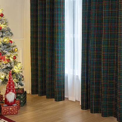 Rideau de Noël à carreaux · Rouge Vert · Style vintage