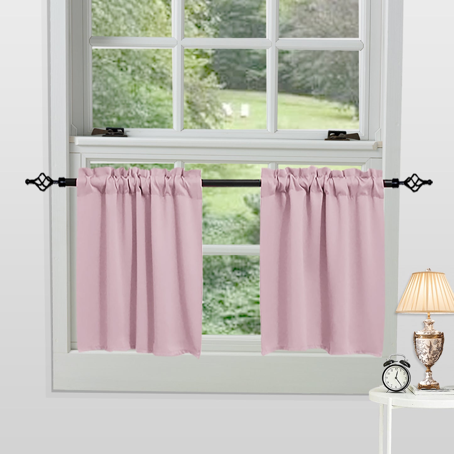 1 Panel Blackout Window Short Curtains