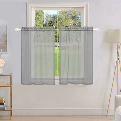 1 Panel Waterproof Short Sheer Tier Curtain