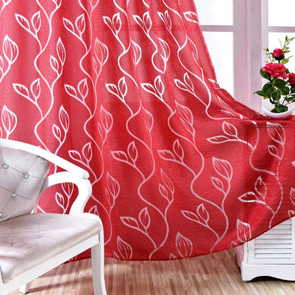 1 Panel Leaves Window Curtain Living Room Decor