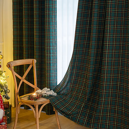 Rideau de Noël à carreaux · Rouge Vert · Style vintage
