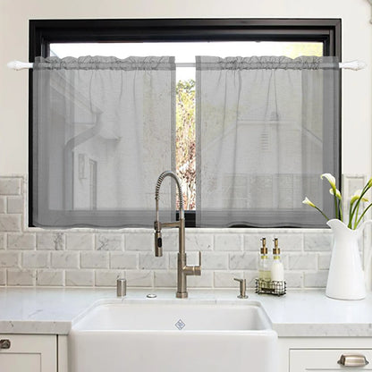1 Panel Waterproof Short Sheer Tier Curtain