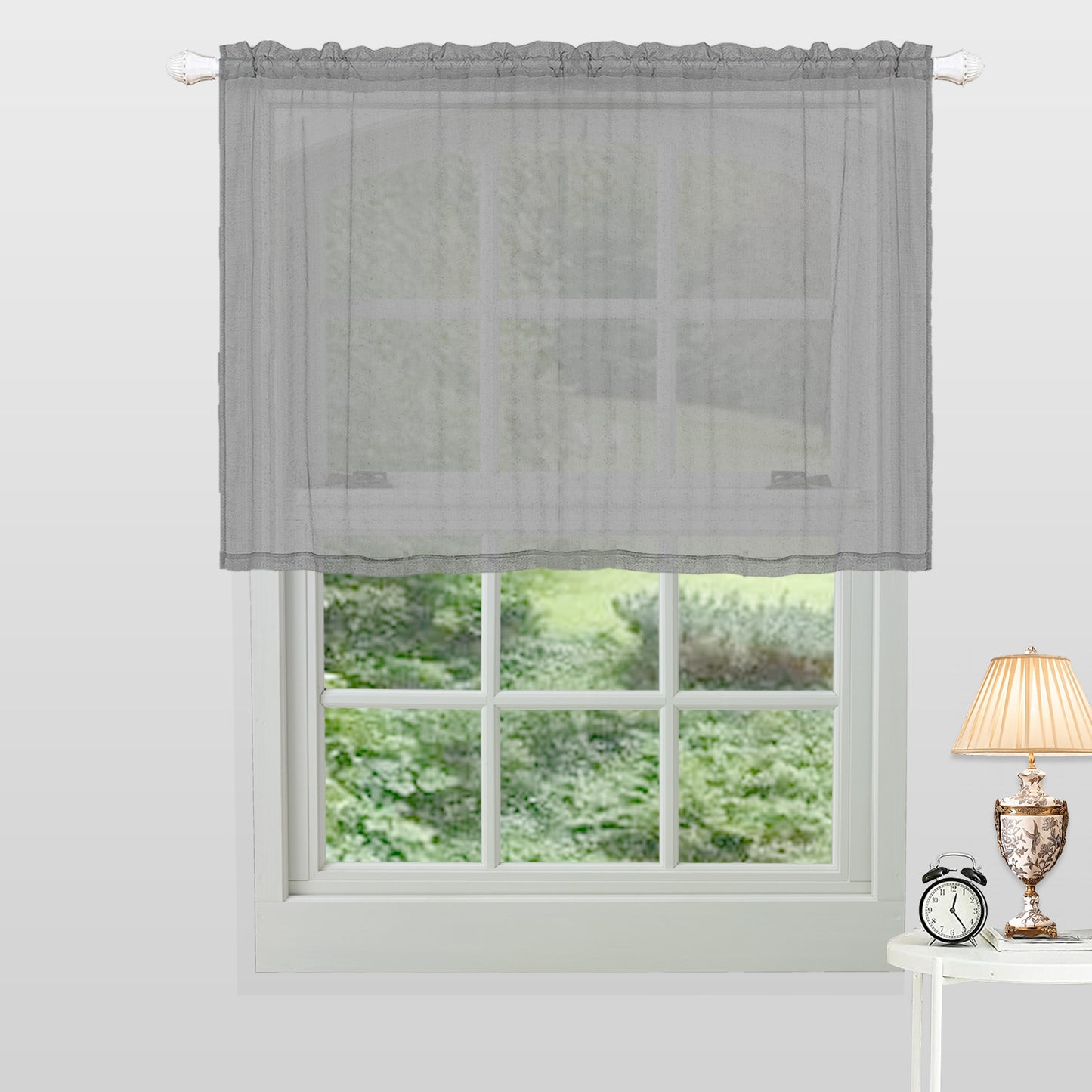 1 Panel Waterproof Short Sheer Tier Curtain