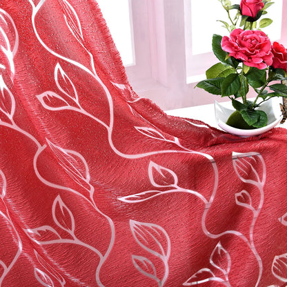 1 Panel Leaves Window Curtain Living Room Decor