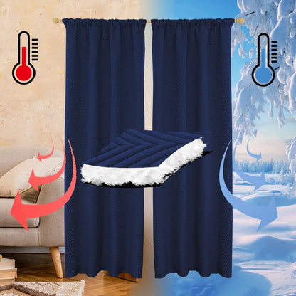 Rideau thermique épais sur mesure avec matelassage chevrons - Tessaro