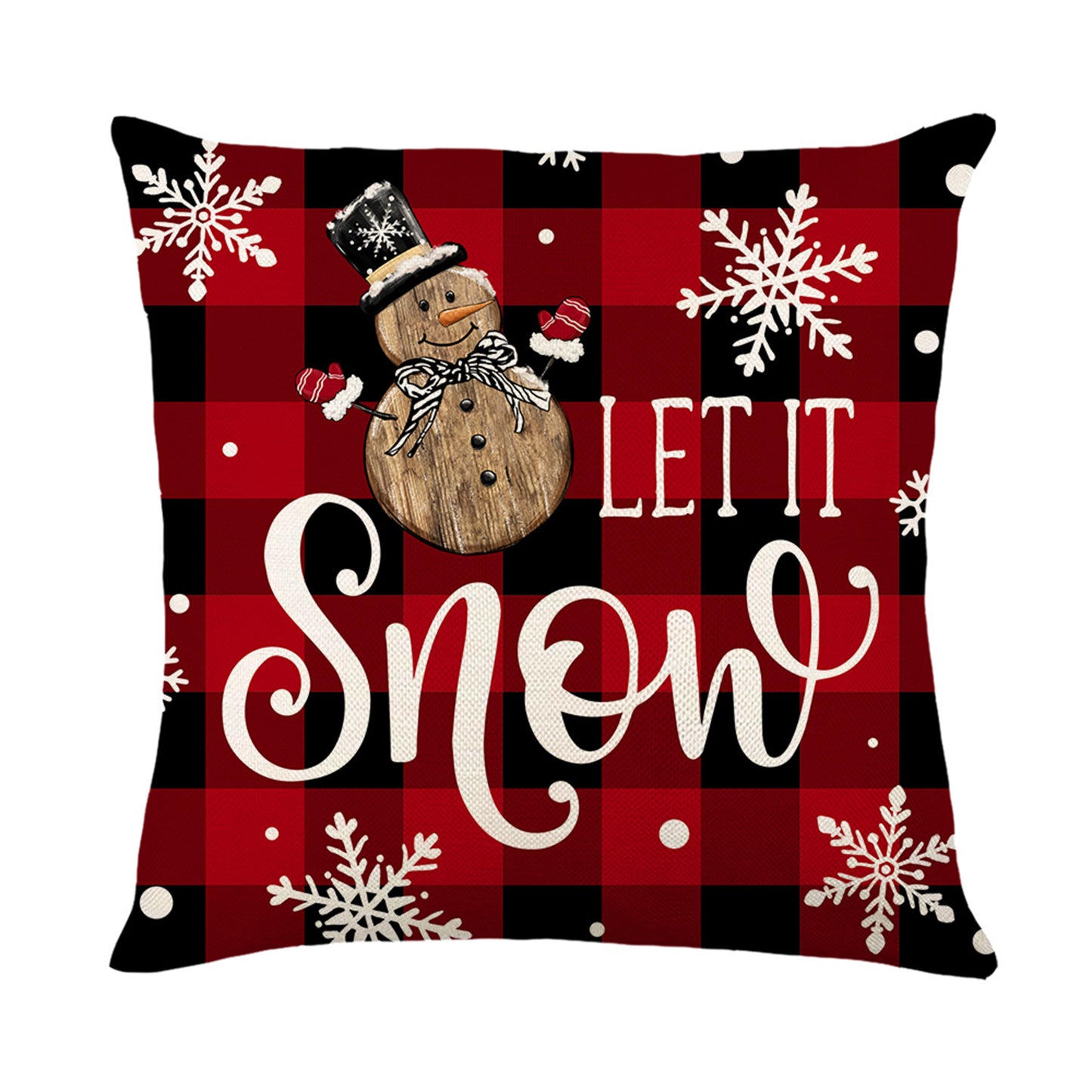 4er-Set Weihnachts-Kissenbezüge aus Leinen – Softe Dekokissen für Sofa und Bett (45×45 cm)