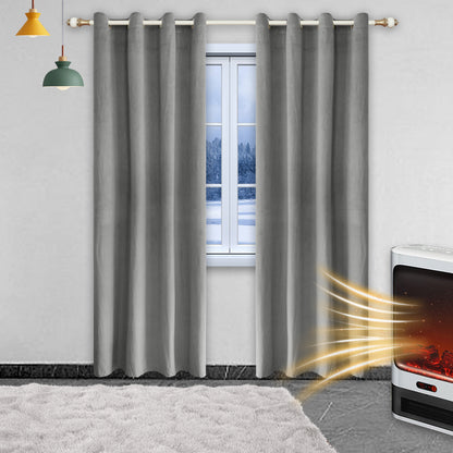 Verdunkelungsvorhang aus Samt – Thermo, Blickdicht, 1/2 Panels