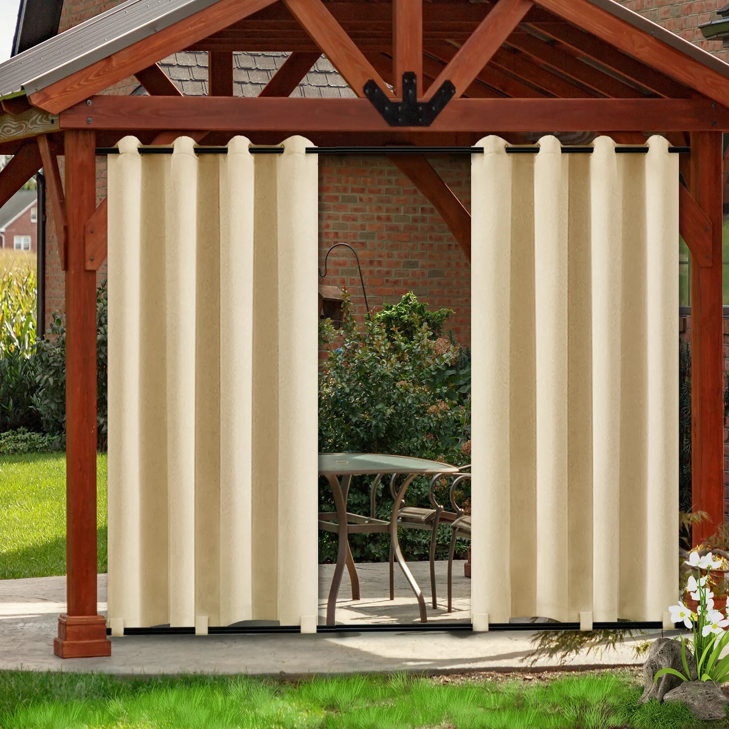 Wind-Resistant Outdoor Thermal Curtain Made to Measure · Corvella
