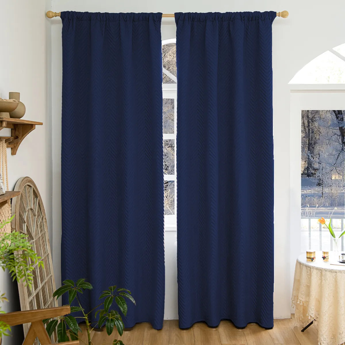 Rideau thermique épais sur mesure avec matelassage chevrons - Tessaro