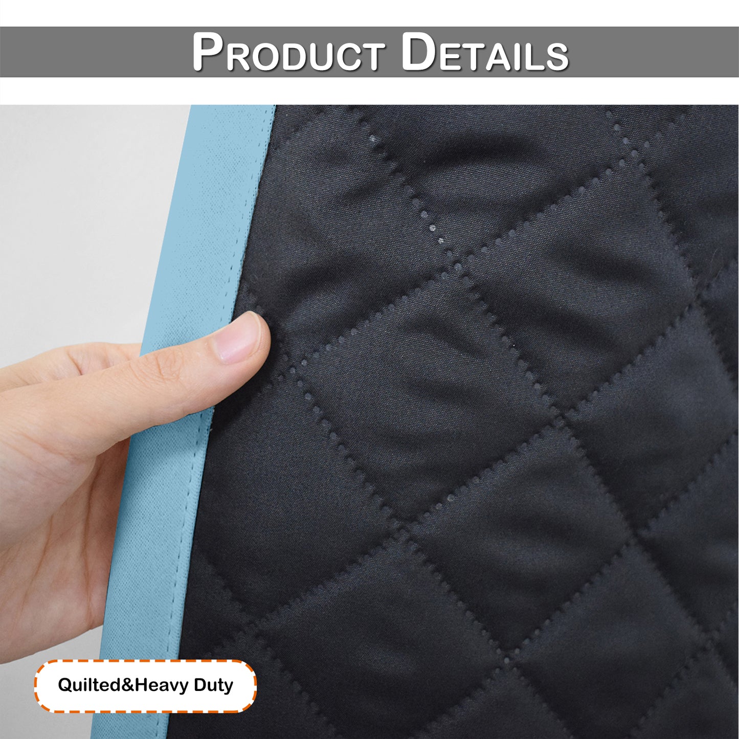 Outdoor Curtain – Waterproof, Windproof and Quilted, 100% Blackout, 1/2 Panel