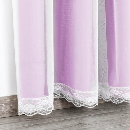 Verdunkelungsvorhang mit Tüll Overlay und Ausgestanzten Sternen – Einzelne Gardinenbahn