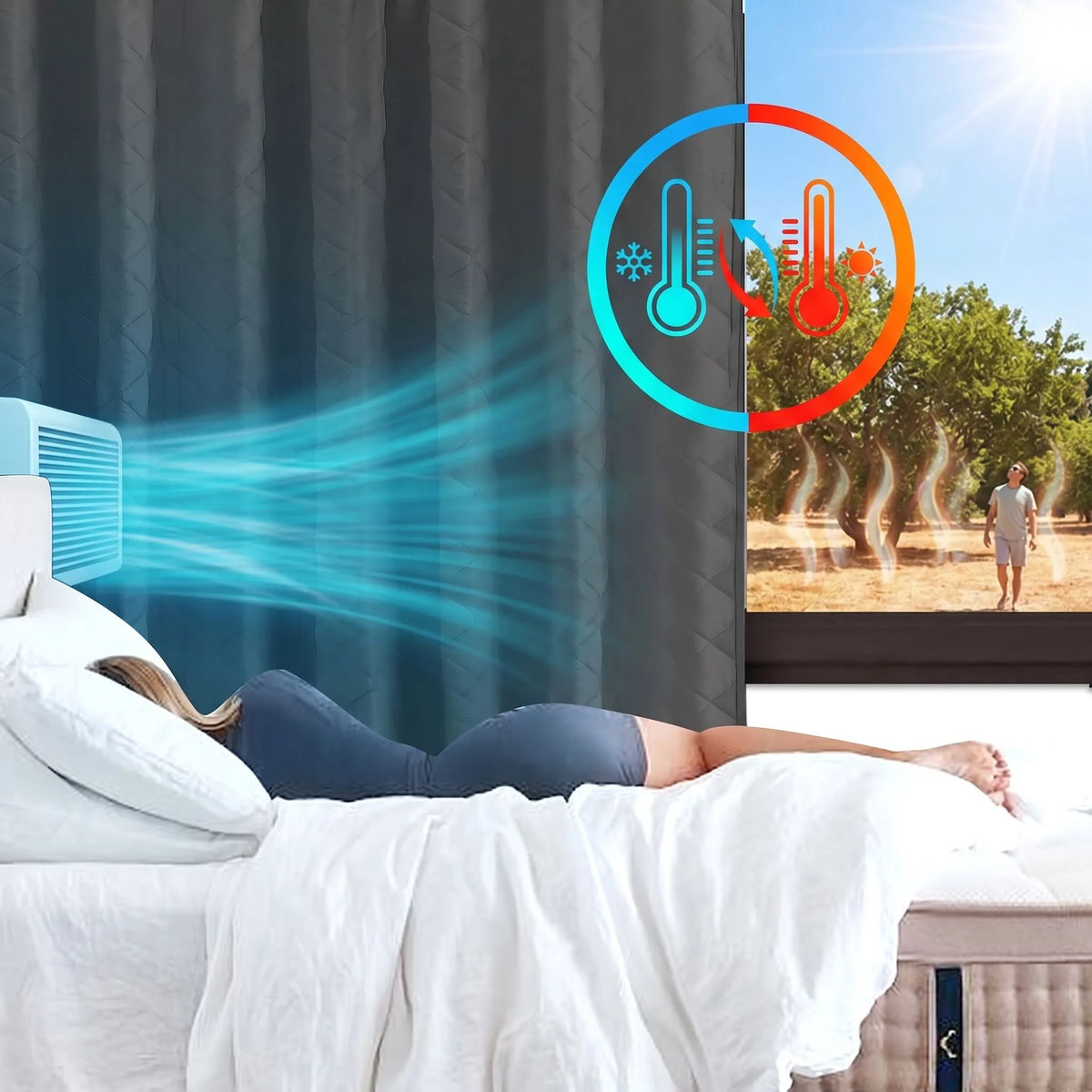 Rideau thermique matelassé léger sur mesure – Quilessa