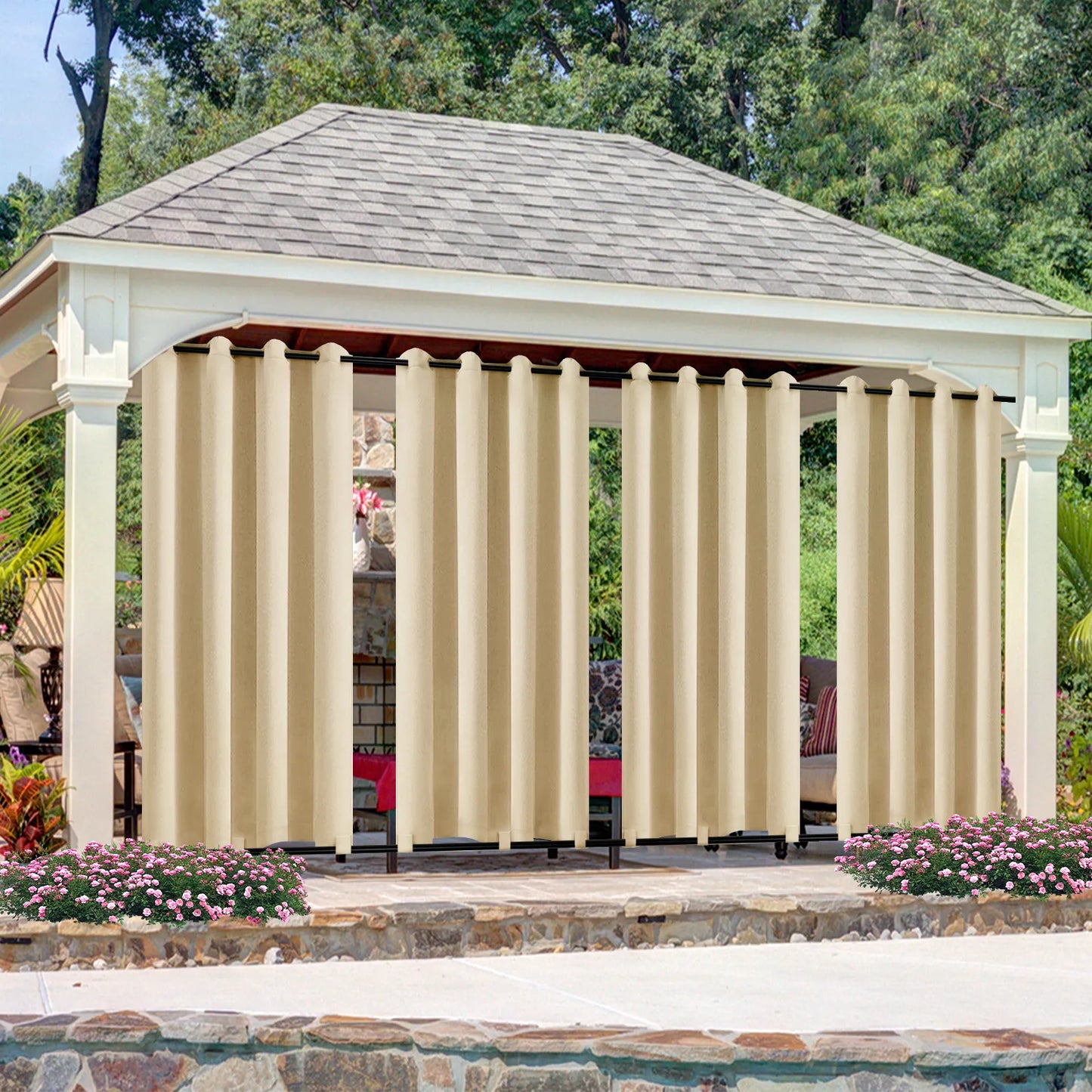 Wind-Resistant Outdoor Thermal Curtain Made to Measure · Corvella