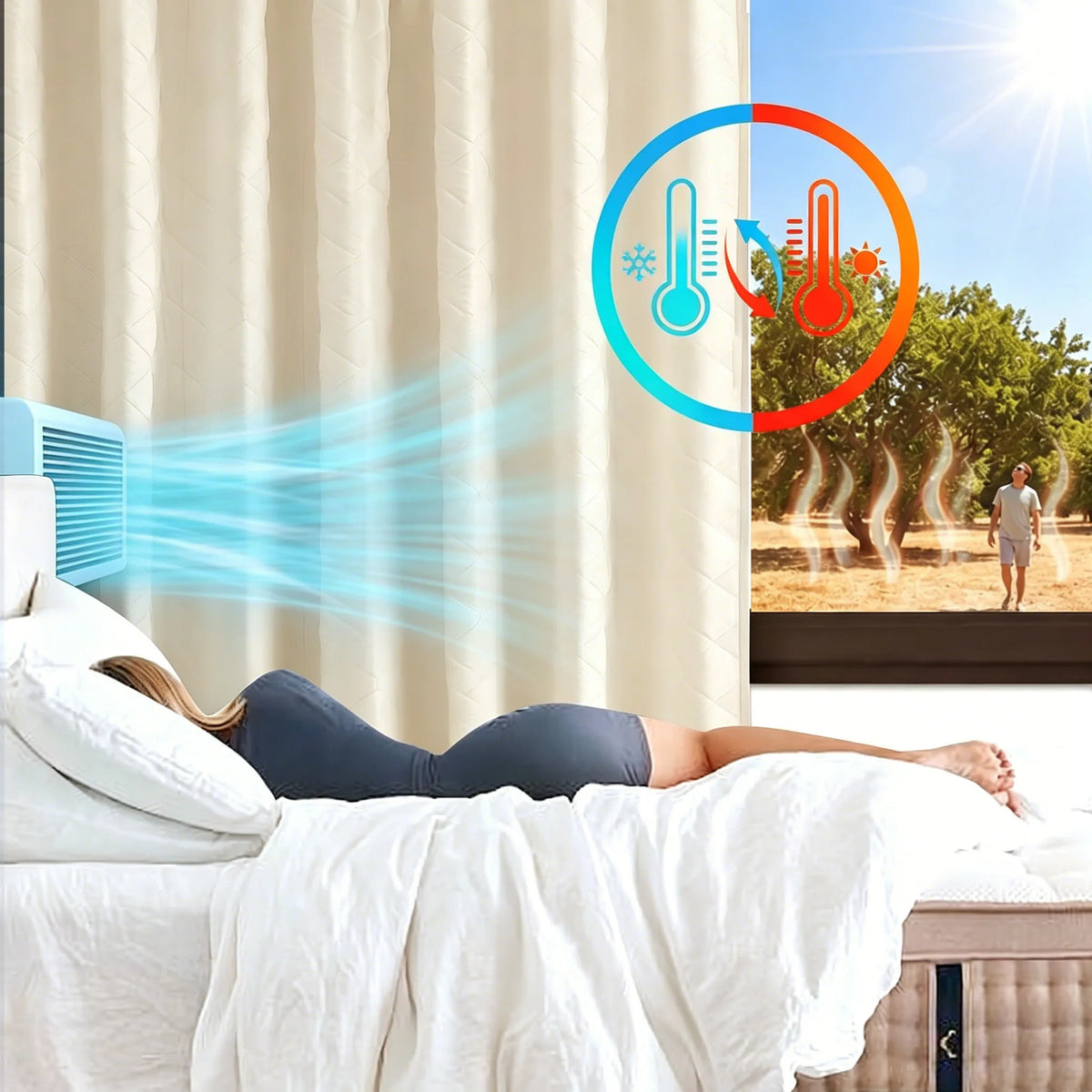 Rideau thermique matelassé léger sur mesure – Quilessa