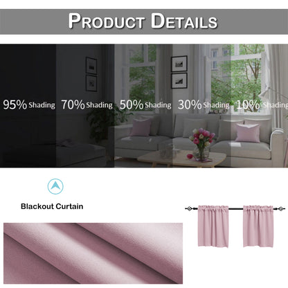 1 Panel Blackout Window Short Curtains