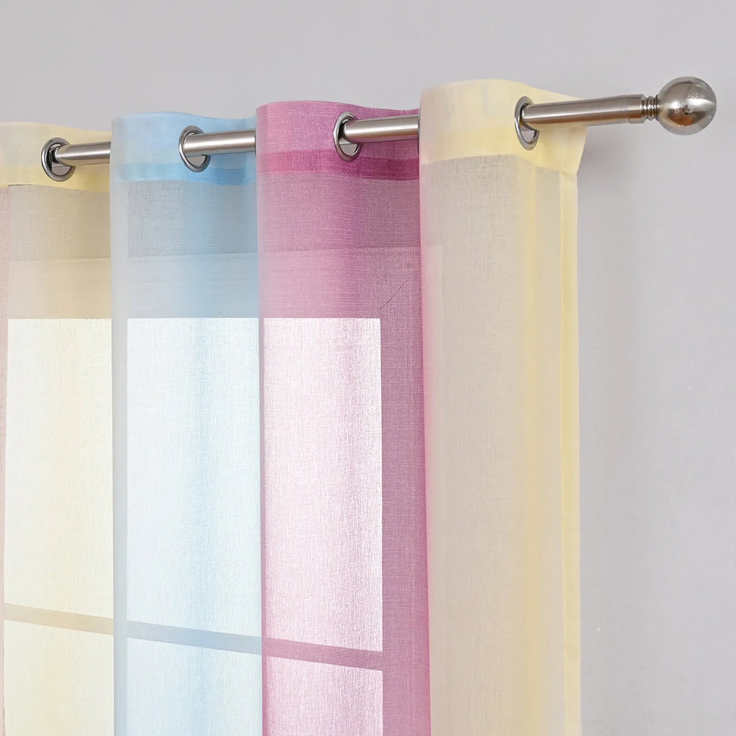 1 Panel Ombre Fenster Sheer Transparent Wohnzimmer Schlafzimmer Vorhänge Ösen