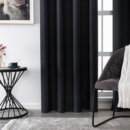Set of 2 ultra-lightweight 100% blackout curtains with eyelets for bedrooms and living rooms