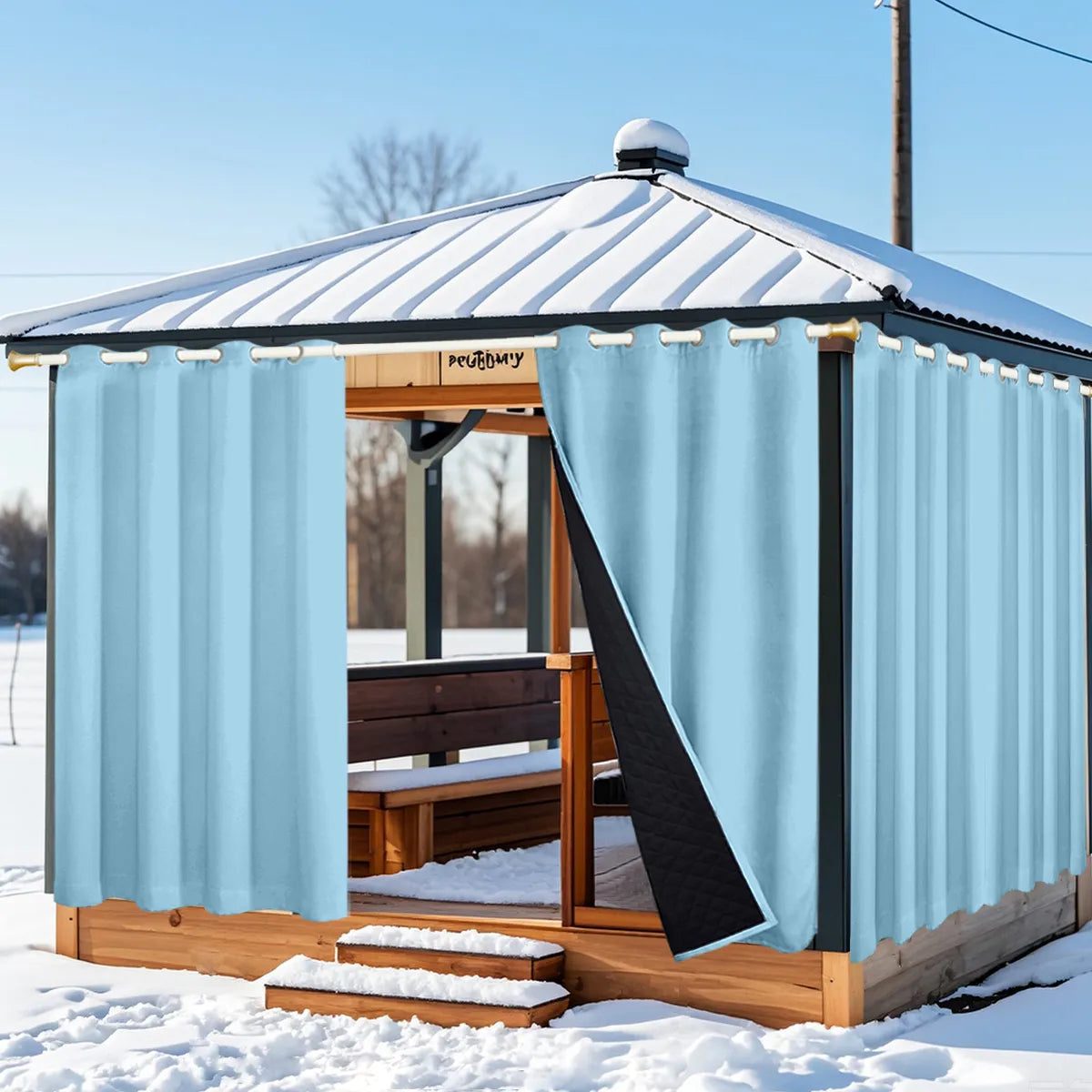 Heavy-duty outdoor blackout and thermal curtain made to measure · Borevia