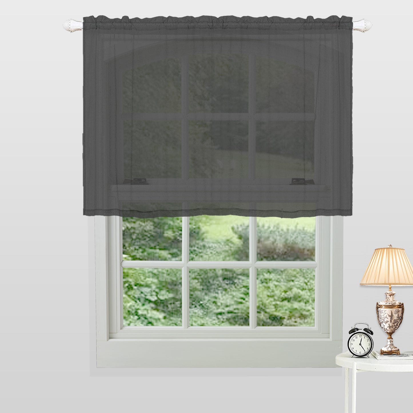 1 Panel Waterproof Short Sheer Tier Curtain