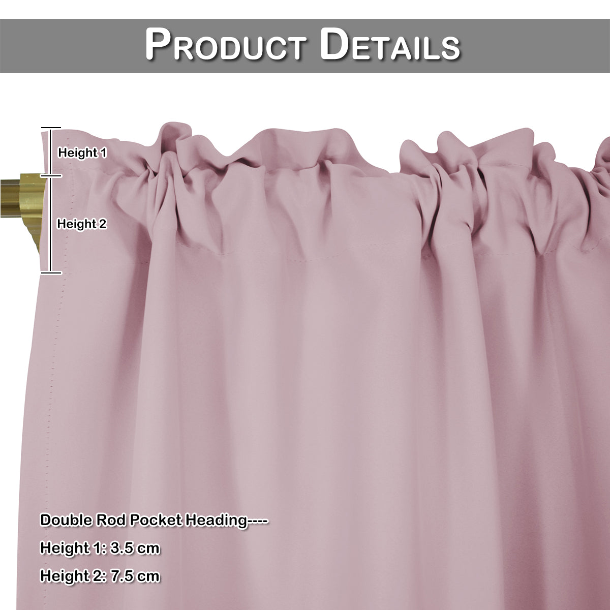 1 Panel Blackout Window Short Curtains