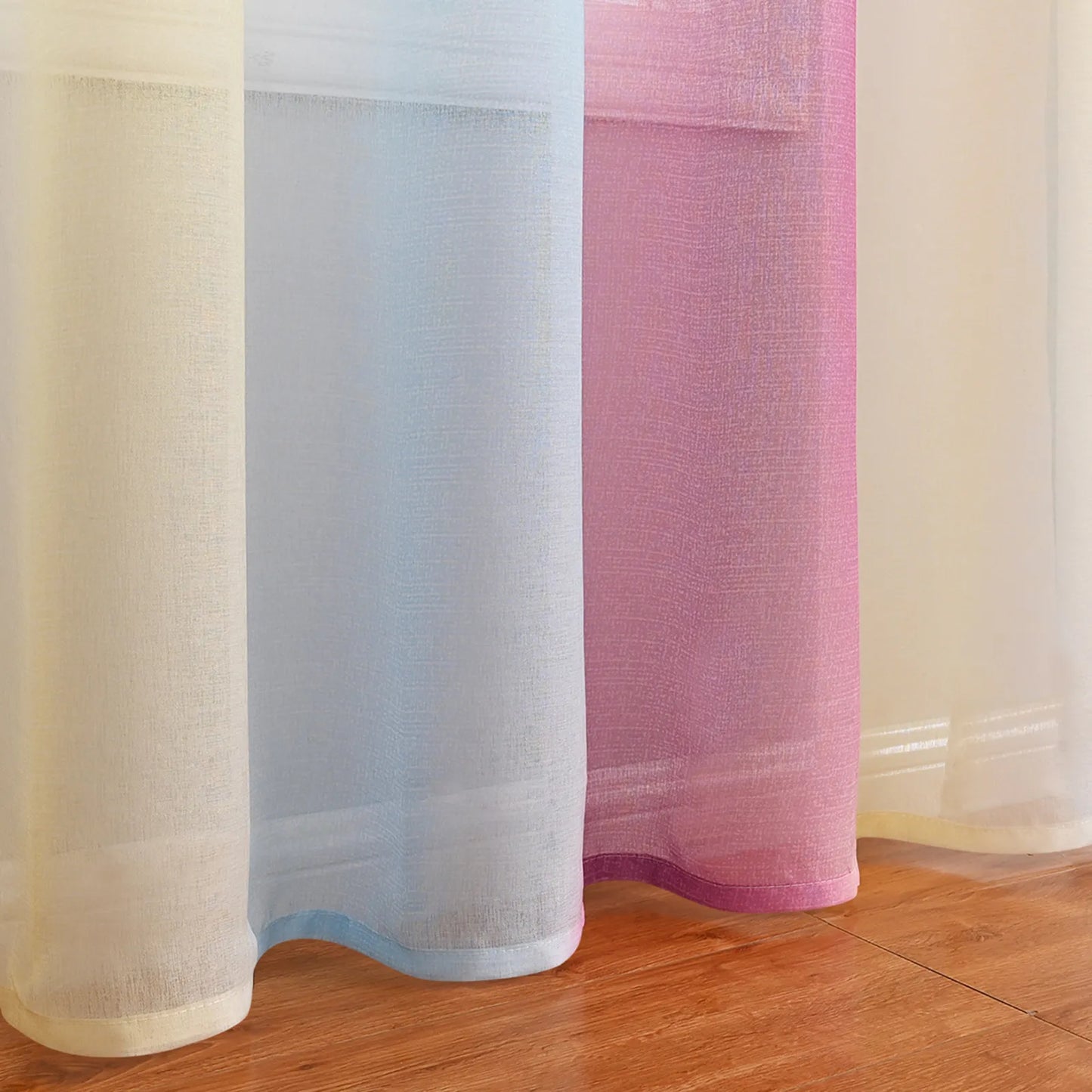 1 Panel Ombre Fenster Sheer Transparent Wohnzimmer Schlafzimmer Vorhänge Ösen