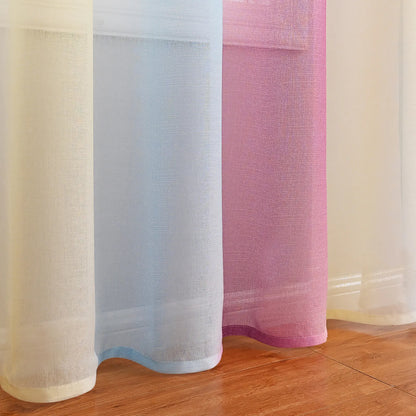 1 Panel Ombre Fenster Sheer Transparent Wohnzimmer Schlafzimmer Vorhänge Ösen