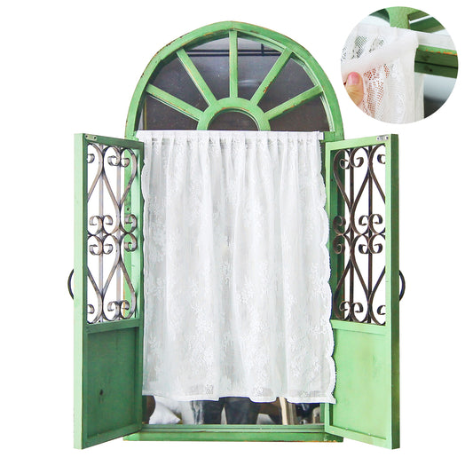 Self-adhesive Sheer Tier Curtains, 1 Panel, White, 32*30cm/75*30cm/75*100cm/140*100cm