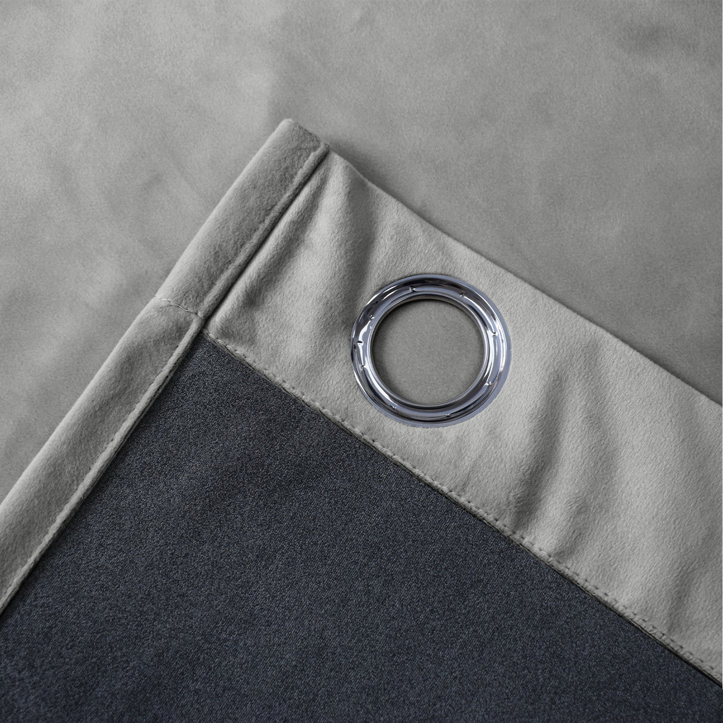 Rideau en velours épais, 1 panneau, gris, 132 x 137 cm/132 x 160 cm/132 x 213 cm