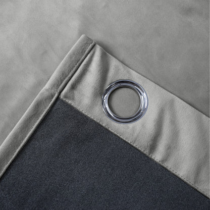 Rideau en velours épais, 1 panneau, gris, 132 x 137 cm/132 x 160 cm/132 x 213 cm