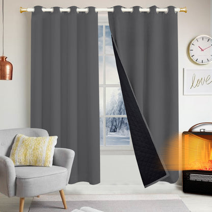 Outdoor Curtain – Waterproof, Windproof and Quilted, 100% Blackout, 1/2 Panel