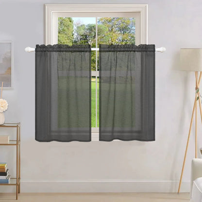 1 Panel Waterproof Short Sheer Tier Curtain