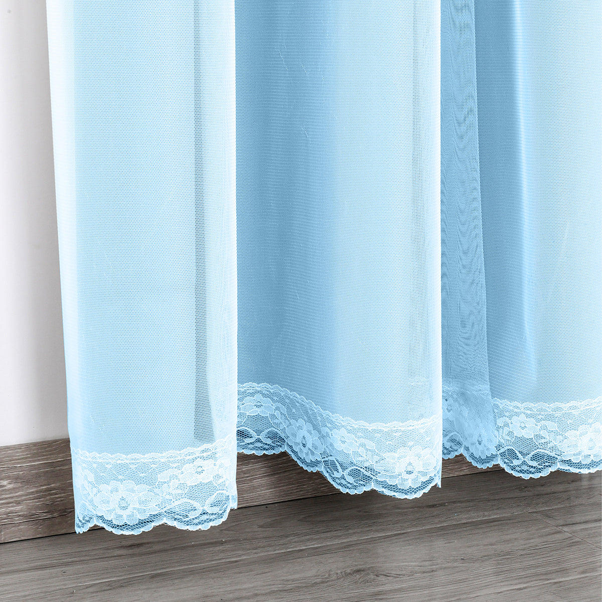 Verdunkelungsvorhang mit Tüll Overlay und Ausgestanzten Sternen – Einzelne Gardinenbahn