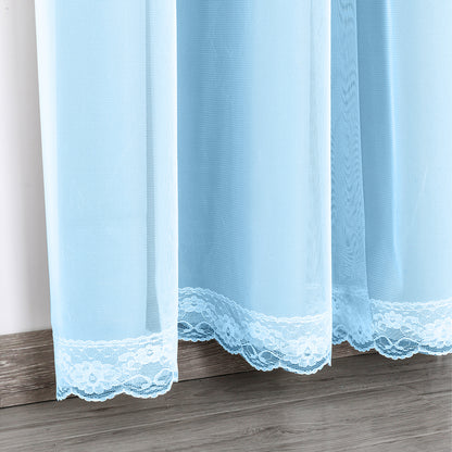 Verdunkelungsvorhang mit Tüll Overlay und Ausgestanzten Sternen – Einzelne Gardinenbahn