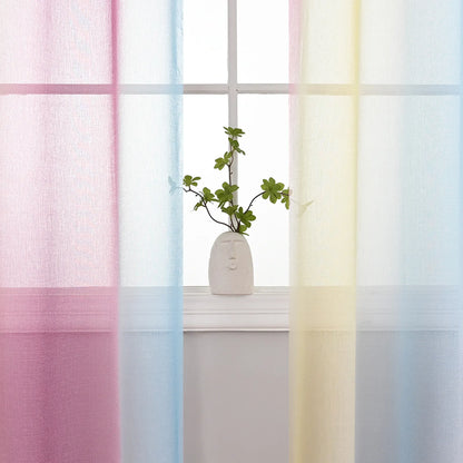 1 Panel Ombre Fenster Sheer Transparent Wohnzimmer Schlafzimmer Vorhänge Ösen