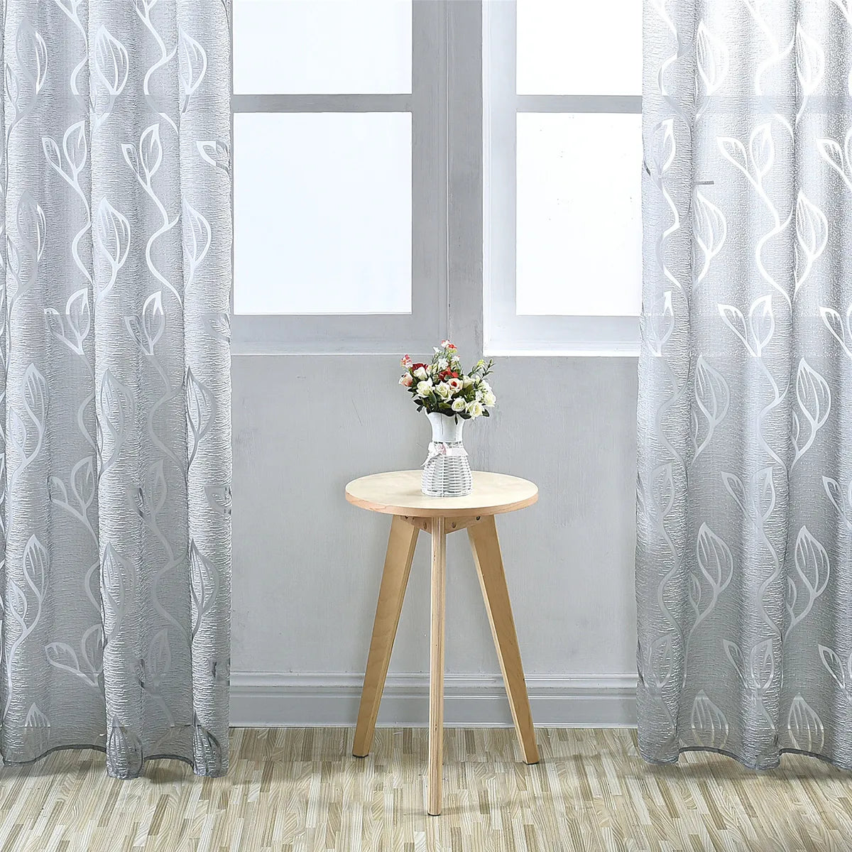 1 Panel Leaves Window Curtain Living Room Decor