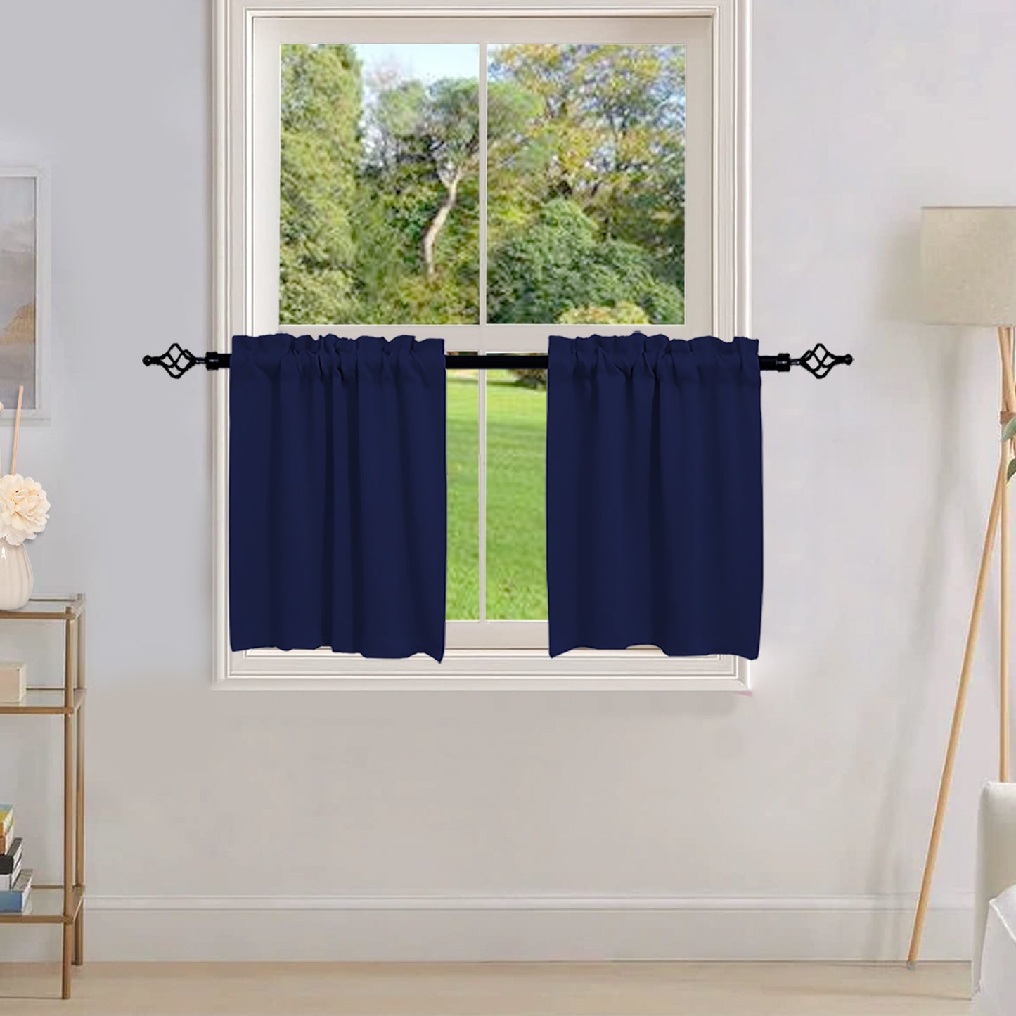 1 Panel Blackout Window Short Curtains