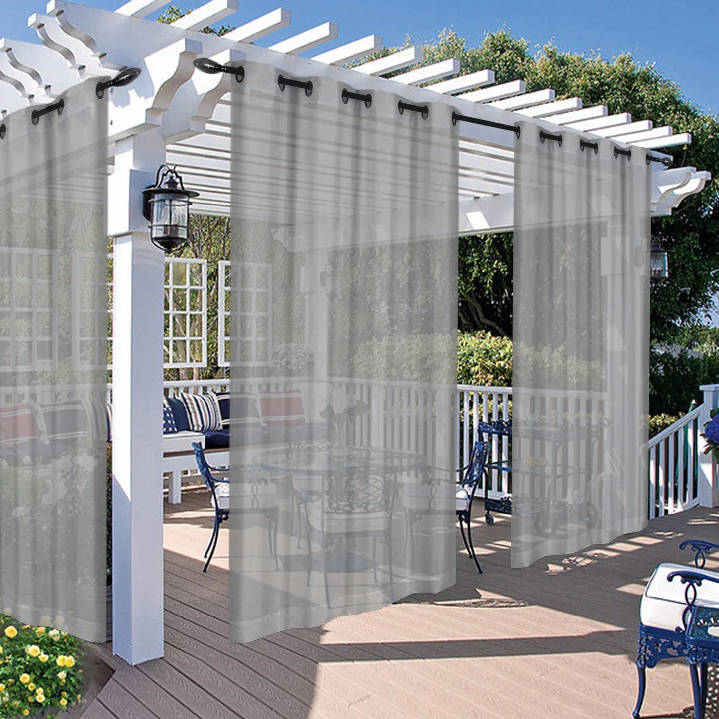 Wasserabweisende Outdoor Voile Gardine nach Maß · Larevia