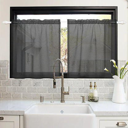 1 Panel Waterproof Short Sheer Tier Curtain