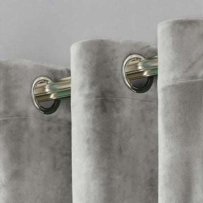 Rideau en velours épais, 1 panneau, gris, 132 x 137 cm/132 x 160 cm/132 x 213 cm
