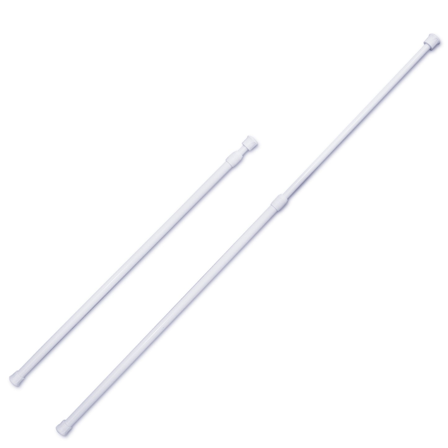 Tringle à rideau extensible réglable à ressort, lot de 2, blanc, 18 cm à 100 cm