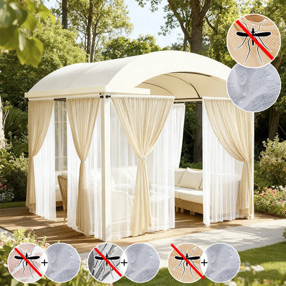 Double-layered outdoor curtain made to measure with mosquito net · Solmara