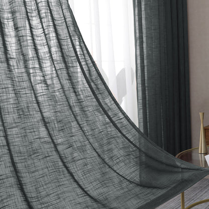 Rideaux transparents texturés, 1 panneau, gris, 132x160cm/132x210cm/132x240cm/132x270cm