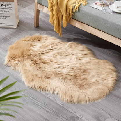 Fluffy faux fur rug, shaggy long pile rug, 60x90 cm