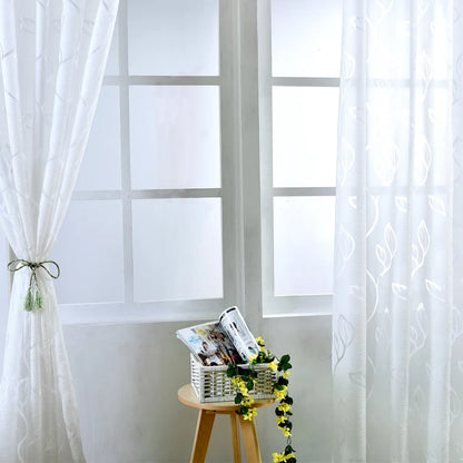 1 Panel Leaves Window Curtain Living Room Decor